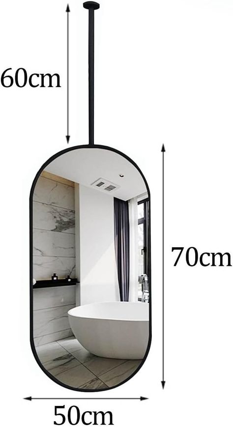 Amazon.com: DXZ-Design Black Ceiling Mounted Mirror with Metal Hanging Rod, Wall Decorative Mirrors for Cloakroom Entry Bedroom, Floating Makeup Vanity Mirror Clear Practical (Size : 50cmx70cm) : Home & Kitchen Floating Makeup Vanity, Simple Mirror, Shaving Mirror, Makeup Vanity Mirror, Decorative Mirrors, Floating Bathroom Vanity, Metal Frame Mirror, Ceiling Installation, Black Ceiling