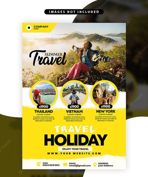 Travel Advertising Design, Travel Flyer, Tourism Design, Travel Advertising, Graphic Design Brochure, Travel Poster Design, Leaflet Design, Marketing Flyers, Brochure Layout