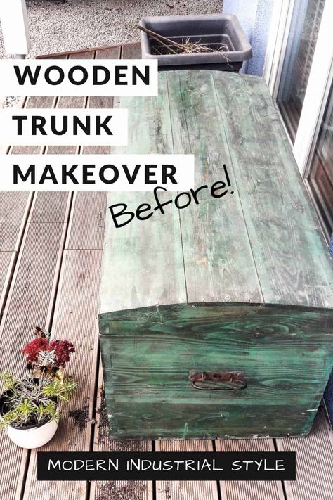 Diy Old Toys, Diy Wooden Chest, Painted Wood Chest, Trunk Makeover, Chests Diy, Chest Makeover, Wooden Trunk, Painted Trunk, Old Wooden Boxes