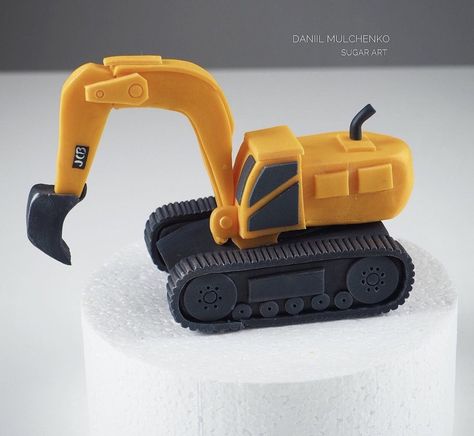 Bulldozer Cake, Construction Theme Cake, Excavator Cake, Construction Cake, Truck Cakes, 3d Cakes, Construction Theme, Fondant Toppers, Boy Birthday Cake