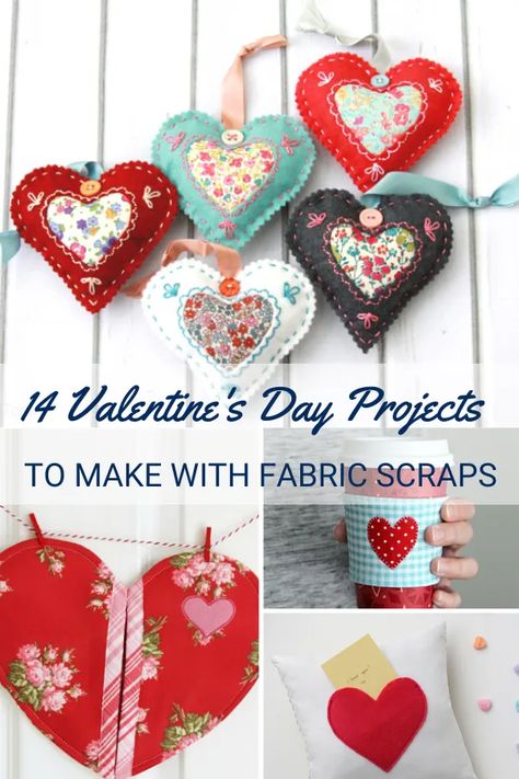 14 Things to Make for Valentine’s Day with Scraps – Sewing With Scraps Fabric Shoelaces, Sewing With Scraps, Heart Quilt Pattern, Mesh Bags, Valentine Projects, Things To Make, Produce Bags, Simple Valentine, Valentine Day Crafts