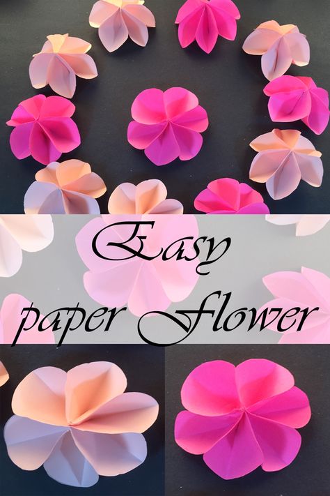 lease enjoy , creative and wonderful paper flower. Diy Making Paper Flowers Step by Step. This diy craft Very Easy and Simple Paper Crafts . You can do it easy.#paper_flower # DIY # Origami # Paper craft Construction Paper Flowers, Folded Paper Flowers, Simple Paper Flower, Easy Origami Flower, 3d Paper Flowers, Paper Flowers Diy Easy, Construction Paper Crafts, Easy Paper Flowers, Paper Flower Decor