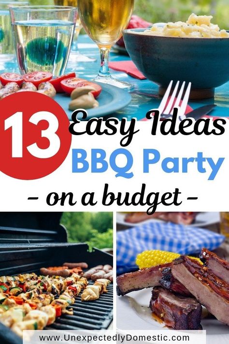 Love these backyard bbq party ideas! Check out how to throw an awesome outdoor barbecue party on a budget. From the decorations, to planning to menu, games, drinks, these easy tips will make your 4th of July summer party super fun! You can have a bbq on a budget with cheap bbq sides, meat dinners, and desserts on your menu. Perfect for a crowd of any size people! #summer2019 #bbqpartyideas #bbqpartyonabudget Backyard Drinking Games, Cheap Bbq, Bbq Party Food, Backyard Food, Cookout Party, Party On A Budget, Backyard Bbq Party, Bbq Menu, Summer Cookout