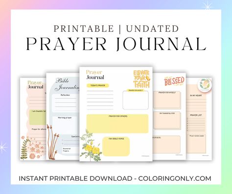 Prayer Journals - 10 Free PDF Printables with Unique Templates Journal Printables Templates, Prayer Journal Prompts, Prayer Journal Template, Prayer Journal Printable, Bible Journal Notebooks, Bible Journaling Printables, Prayer Journaling, Prayer Journals, Printable Prayers