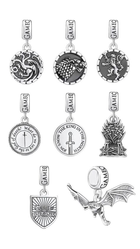 Game Of Throwns, Game Of Thrones Jewelry, Charms Pandora, Games Of Thrones, Dragon Games, House Of Dragons, Game Of Thrones, Jewelry Accessories, Charm Bracelet