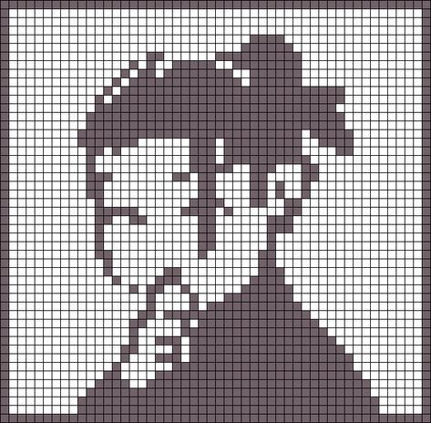 Alpha pattern #168359 | BraceletBook Manga Cross Stitch Patterns, Grid Paper Art Easy, Alpha Pattern Sweater, Manga Alpha Pattern, Crochet Patterns Alpha, Anime Crochet Tapestry Pattern, Haikyuu Alpha Pattern, Jujutsu Kaisen Alpha Pattern, Gojo Alpha Pattern