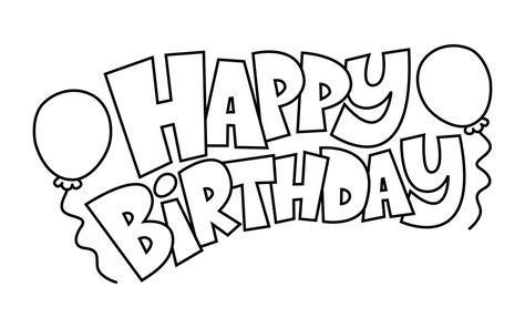 Happy Birthday 手書き, Happy Birthday In Cursive, How To Draw Balloons, Happy Birthday Doodles, Birthday Font, Happy Birthday Font, Happy Birthday Drawings, Happy Birthday Words, Birthday Vector