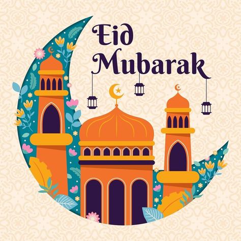 Eid Mubarak Stickers For Kids, Eid Fitri Design, Happy Eid Mubarak Design Card, Eid Fitr Design, Eid Mubarak Design Ideas, Eid Mubarak Design Illustration, Eid Al-fitr, Eid Al Fitr Design, Eid Mubarak Post