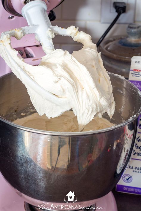 In a stand mixer using the paddle attachment, whip the butter on medium-high speed for about 4 minutes until really creamy.While mixing on low, gradually mix in powdered sugar, occasionally scraping the bowl. Mix together for about 2-3 minutes. The frosting will be quite clumpy – don’t worry! We'll make it creamy in just a sec!While continuing to mix, add in the cream 1 tbsp at a time. You really should only need 5 tbsp of cream – just continue to mix together and the frosting WILL get creamy! Crusty Buttercream Frosting, Great American Cookie Icing Recipe, Buttercream Frosting For Sugar Cookies, Buttercream Frosting For Cookies, Frosting For Sugar Cookies, Frosting For Cookies, The Best Buttercream Frosting, Icing That Hardens, Frosting Cookies