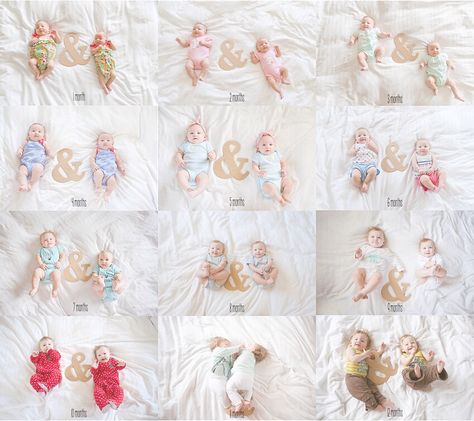 Twins Milestone Pictures, Monthly Milestone Pictures Twins, Twin Monthly Pictures, Twin Milestones Photo Ideas, Twin Milestone Pictures, Twins Monthly Photo Ideas, Twin Monthly Milestone Pictures, One Month Twin Photoshoot, Twin Monthly Photo Ideas