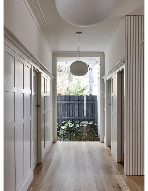 An Elwood California Bungalow That Draws From Within California Bungalow Australian, California Bungalow Interior, Ceiling Window, Bungalow Interior, Melbourne Architecture, Walled Courtyard, California Bungalow, Bungalow Renovation, The Local Project