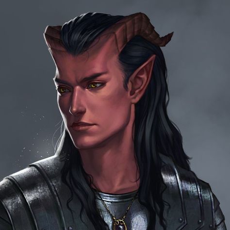 Feral Tiefling Male, Teifling Male Character Art, Tiefling Oc Male, Male Tiefling Character Design, Tiefling Male Art, Tiefling Male Character Concept, Male Tiefling Art, Tiefling Character Design Male, Red Tiefling Male