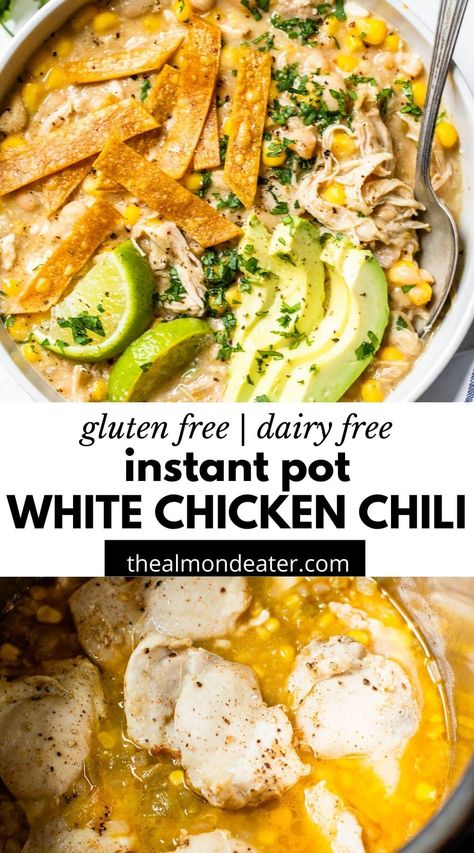 Instant Pot White Chicken Chili, Dairy Free Recipes Dinner, Whole Chicken Recipes, Dairy Free Dinner, Delicious Soup Recipes, Gluten Free Dairy Free Recipes, White Chicken Chili, Instant Pot Dinner Recipes, Gluten Free Dinner