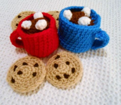 Mini Crocheted Mug of Hot Chocolate | Instructables Crocheted Food, Food Amigurumi, Mug Of Hot Chocolate, Keychain Rings, Crochet Xmas, Knitting Project Bag, Toy Food, Crochet Food, Crochet Ornaments