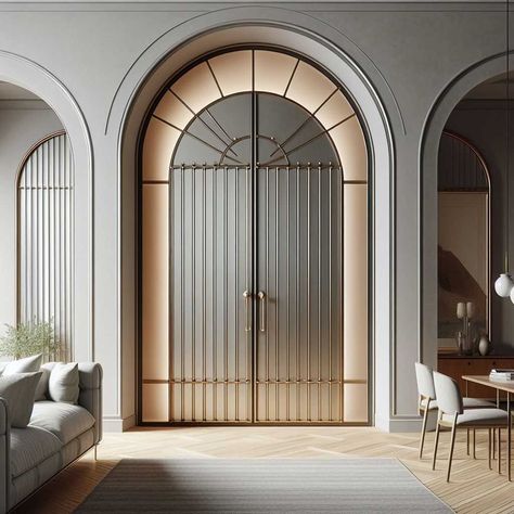 28 Arched Door Ideas » HomeDecorFull Luxury Main Entrance Door, Arched Bedroom Door, Arch Doorway Ideas, Luxury Entrance Door, Arched Barn Door, Roman Furniture, Modern Arches, Arch Doors, Arched French Doors