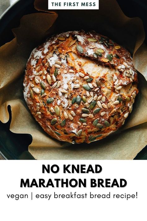 Marathon Bread Recipe Wegmans, No Knead Seeded Oat Bread, Marathon Bread, No Need Bread, Healthy Bread Recipe, No Knead Bread Recipe, Easiest Breakfast, Vegan Gluten Free Dinner, Seeded Bread Recipes