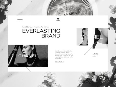 Chanel Branding Design, Website Overlay, Chanel Presentation, Chanel Magazine, Fashion Lookbook Layout, Event Badge Design, Modern Luxury Design, Layout Magazine, Lookbook Layout