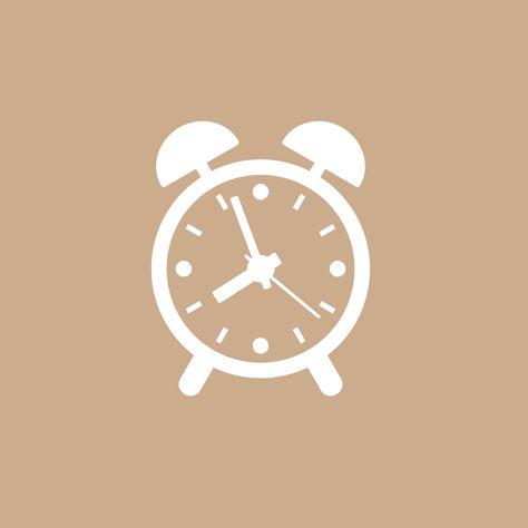 #clock #alarm #clockicon #alarmicon #apps #ios14 #ios14designs #icon #iconpack #aestheticicon #freeicon #brownicon #tanicon Home Screen Pictures, Alarm App, Clock Alarm, Beige Icons:), Application Iphone, Clock Icon, Iphone App Layout, App Layout, Ios App Icon Design