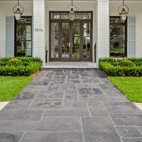 Peacock Pavers, Pathway Decor, Patio Floors, Porter House, Cobblestone Walkway, Stepping Stone Walkways, Fireplace Facing, Slate Patio, Landscape Pavers