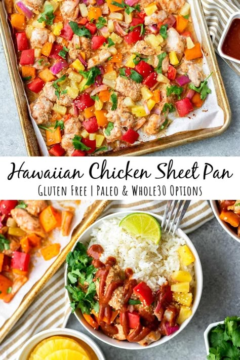 Hawaiian Sheet Pan Chicken, Hawaiian Bbq Sauce, Chicken Sheet Pan Dinner, Chicken Sheet Pan, Hawaiian Bbq, Sheet Pan Dinners Recipes, Hawaiian Chicken, Chicken Breast Seasoning, Primal Kitchen