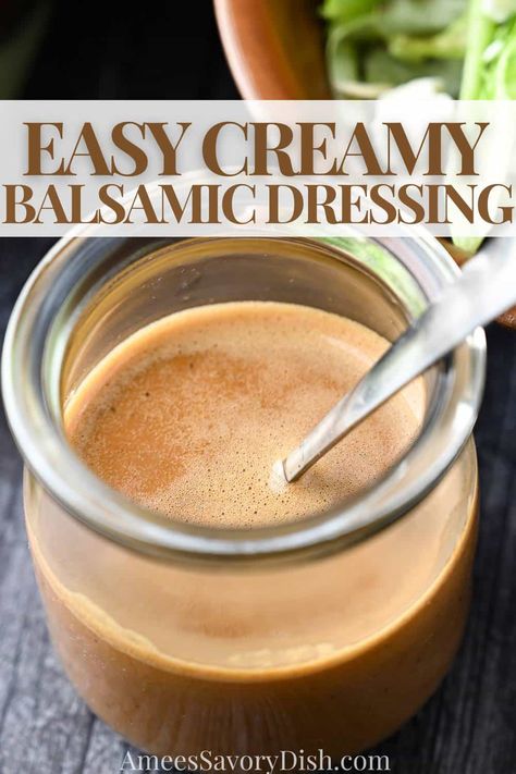 Dressing With Greek Yogurt, Creamy Balsamic Vinaigrette, Balsamic Dressing Recipe, Sugar Free Pancakes, Honey Balsamic Dressing, Creamy Balsamic Dressing, Balsamic Vinaigrette Recipe, Creamy Honey, Salad With Balsamic Dressing