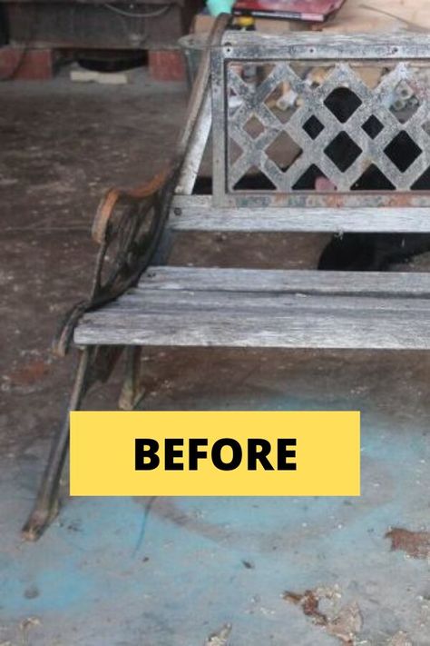 Bench Upcycle Ideas, Bench Seats Outdoor, Repurposed Bench Ideas, Upcycled Garden Bench, Outdoor Bench Makeover, Old Bench Ideas Garden, Outside Bench Decorating Ideas, Garden Bench Upcycle, Garden Bench Decorating Ideas