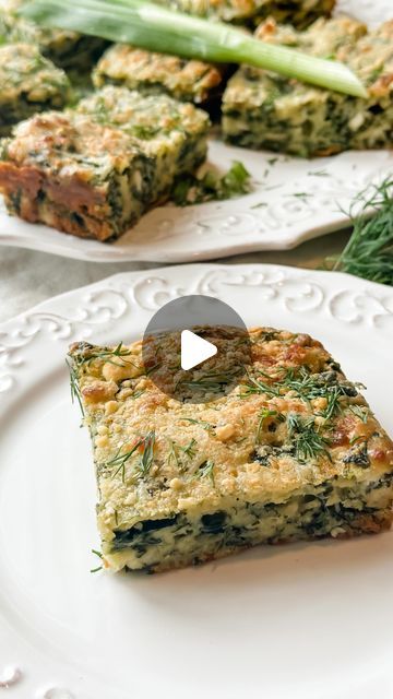 Spinach And Feta Brownies, Feta Brownies, Greek Sides, Chicken And Salad, Keto Greek, Vegetarian Main Course, Bread Bakery, Spinach Pie, Printable Recipe