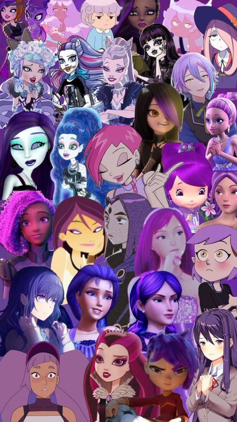 purple haired characters #purple #purplehair #beeandpuppycat #monsterhigh #littlewitchacademia #winxclub #barbie #everafterhigh #toh #raven #6teen #projectsekai #parallax Purple Hair Costume Ideas Halloween, Purple Hair Characters Halloween, Purple Haired Characters, Characters With Purple Hair, Characters For Halloween, Cute Ear Piercings, Monster High Characters, Bee And Puppycat, Purple Halloween