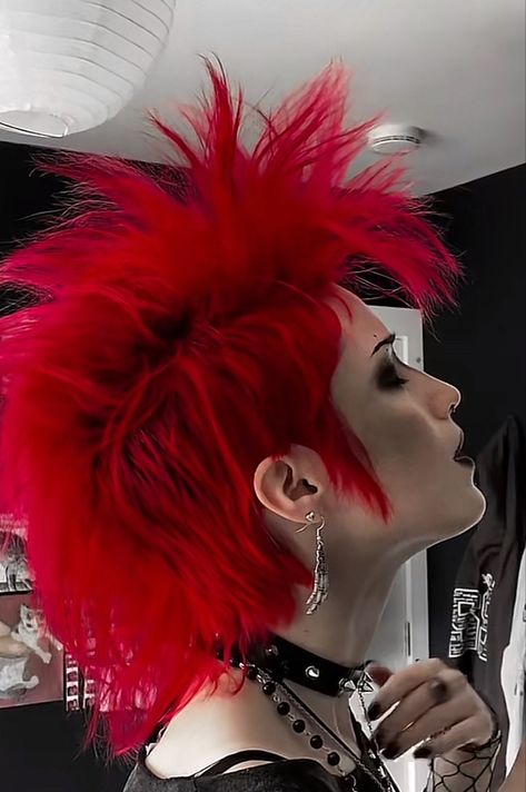 Deathhawk Hairstyles For Women, Punk Mohawk Women, Faux Deathhawk, Fluffy Mohawk Punk, Women With Mohawks, Unstyled Mohawk, Long Deathhawk, Emo Mohawk, Mohawks For Women