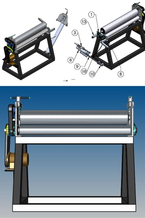 Sheet Metal Roller Plans, Sheet Metal Roller, Sheet Metal Bender, Metal Working Machines, Metal Sheet Design, Diy Tools Homemade, Sheet Metal Work, Metal Grill, Chair Design Wooden