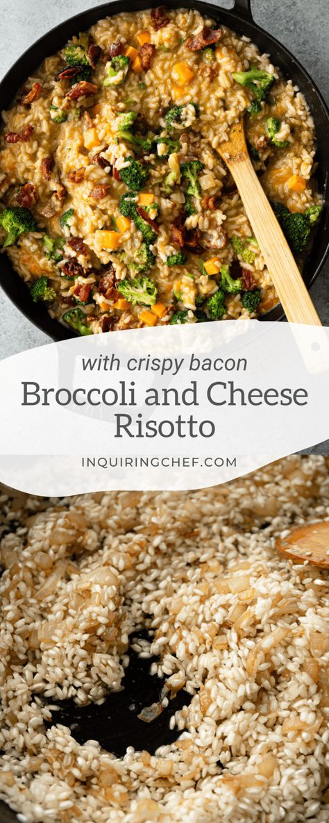 Broccoli Cheese Risotto, Broccoli Risotto Bake, Risotto With Bacon, Broccoli Cheddar Risotto, Shrimp And Broccoli Risotto, Brocolli Risotto Recipes, Cheddar Risotto, Risotto Broccoli, Broccoli Risotto