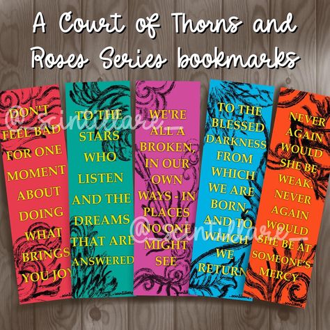 Acotar matching bookmarks! Shipping worldwide Acotar Bookmarks Diy, Acotar Book Club Ideas, Acotar Gifts, Acotar Bookmarks, Bookstagram Photos, Reading Journal Printable, Bookmarks For Books, Budget Gift, Sarah J Maas Books