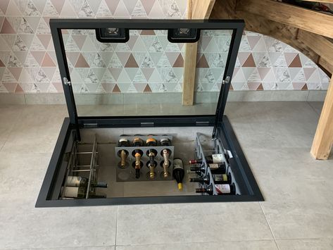 Floor Wine Cellar, Glass Flooring, Walking On Glass, Wine Cellar Basement, Glass Wine Cellar, Basement Doors, Wine Cellar Door, Home Wine Cellars, Trap Door