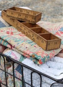 New  ﻿New to the website: Temecula Quilt Co Ruler Boxes. These little boxes are great for all your small sewing supplies. Custom made by my ... Yard Sticks, Repurposed Items, Sewing Rooms, A Metal, Diy Hacks, Craft Storage, Decor Rustic, Diy Projects To Try, Sewing Room