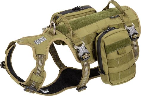 Chai's Choice Rover Scout Tactical Military Backpack Dog Harness, Army Green, Medium - Chewy.com Tactical Dog Harness, Military Dog, Tactical Training, Military Backpack, Puppy Accessories, Military Dogs, Military Training, Dog Backpack, Dog Pet Beds