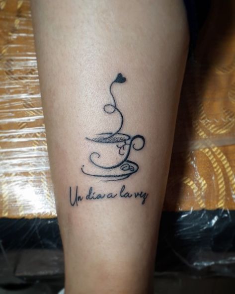 Cactus Tattoos, Coffee Cup Tattoo, Teacup Tattoo, Tattoo Over Scar, Cup Tattoo, Cactus Tattoo, Coffee Tattoos, Taurus Tattoos, Cute Little Tattoos