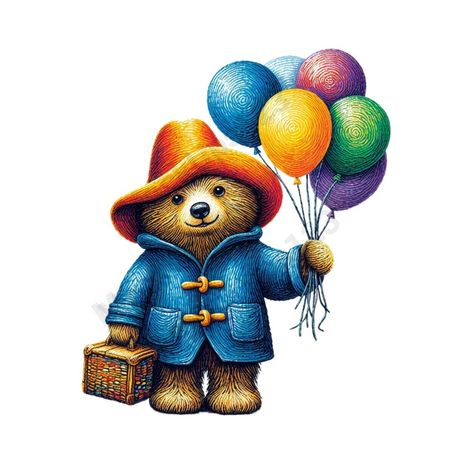 https://mockups123.etsy.com/listing/1652594604 Paddington Nursery, Oso Paddington, Disney Character Drawings, Bear Artwork, Bear Watercolor, Fairy Statues, Bear Drawing, Art Clip, Bear Clipart