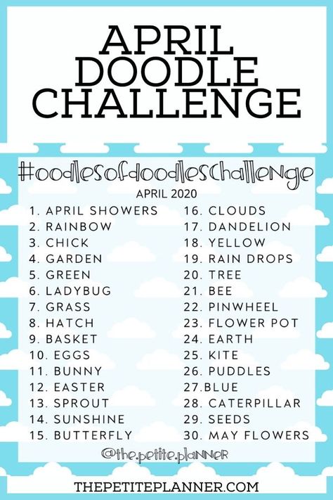 Doodle Challenge, 30 Day Art Challenge, High School Art Lesson Plans, 30 Day Drawing Challenge, April Art, Journal Challenge, Art Journal Prompts, Art Therapy Projects, Drawing Ideas List