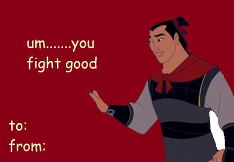 No Disney Valentines Day Cards, Cringy Valentines Cards, Cursed Valentines Cards, Cursed Valentines, Weird Valentines Cards, Shang Mulan, Valentine Meme, Meme Valentines Cards, Valentines Card Funny