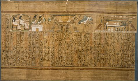 Chapter 17 from the Egyptian Book of the Dead of Ani, 19th Dynasty (c.1250 BC), Thebes, Egypt. British Museum (EA  10470,7) Egyptian Book Of The Dead, Egyptian Kings, Book Of The Dead, Middle Kingdom, Joseph Smith, Egyptian History, Teaching History, Egyptian Art, British Museum