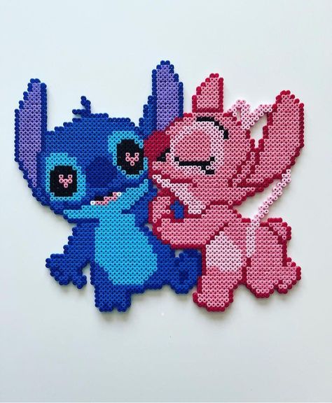 Fuse Beads Stitch, Modele Pixel Art Disney, Disney Hama Beads Pattern, Stitch Perler Beads, Hama Beads Disney, Modele Pixel Art, Melty Bead Patterns, Pearl Beads Pattern, Easy Perler Beads Ideas