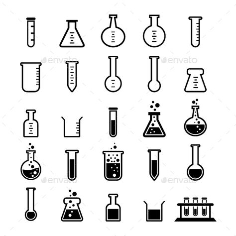 Chemical tubes icon Chemical Drawing, Chemistry Tattoo, Science Tattoos, Bujo Doodles, Lab Logo, Doodle Notes, Pharmacy Design, Doodle Icon, Sketch Notes