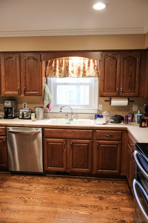 kitchen-sink-area-before Above The Kitchen Sink Ideas, Kitchen Window Pendant Lighting Over Sink, Over Sink Cabinet Ideas, Kitchen Sink Area Ideas, Sink Lighting Kitchen Window, Light Above Sink Kitchen, Kitchen Window Lighting Over Sink, Kitchen Light Over Sink, Kitchen Valance Ideas Over Sink