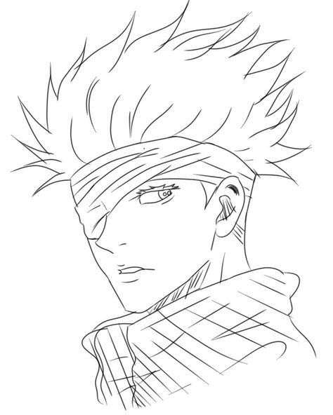 Gojo Satoru Drawing Color, Gojo Coloring Page, Jjk Coloring Pages, Jujutsu Kaisen Coloring Page, Anime Drawing Lineart, Jujutsu Kaisen Sketch, Anime Outline, Powers Art, Spiderman Art Sketch