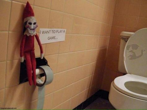 Let's play a game Bad Elf, Awesome Elf On The Shelf Ideas, Elf Antics, Elf Fun, Christmas Preparation, Elf On The Shelf Ideas, An Elf, Shelf Ideas, A Shelf