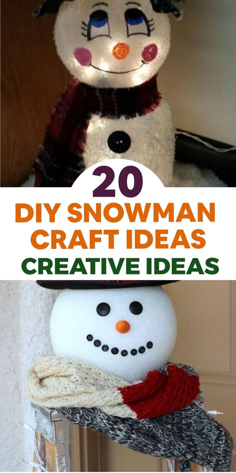 Embrace the festive season with delightful and charming DIY snowman crafts that will add a magical winter touch to your holiday decorations. Discover a variety of easy project ideas, from cute sock snowmen to whimsical pom-pom snow buddies, perfect for creating a joyful atmosphere at home. Let your creativity shine as you engage in these fun and creative activities with your loved ones during the holiday season. Easy Diy Snowman, Diy Snowman Crafts, Snowman Craft Ideas, Mason Jar Snowman, Snowman Treats, Whimsical Diy, Snow Buddies, Snowman Crafts Diy, Marshmallow Snowman