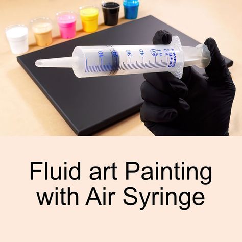 Fluid art acrylic painting with a syringe Syringe Painting, Syringe Art, Fluid Art Painting, Pour Paint, Pouring Painting, Acrylic Pouring, Fluid Art, Art Acrylic, How To Paint