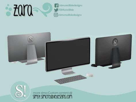 SIMcredible!'s Zara Computer Ts4 Cc Wall Paint, Sims 4 Computer Cc, Sims 4 Cc Sims Resource, Sims4 Furniture, Furniture Cc, Sims 4 Tsr, Die Sims 4, Sims 4 Cc Kids Clothing, The Sims 4 Pc