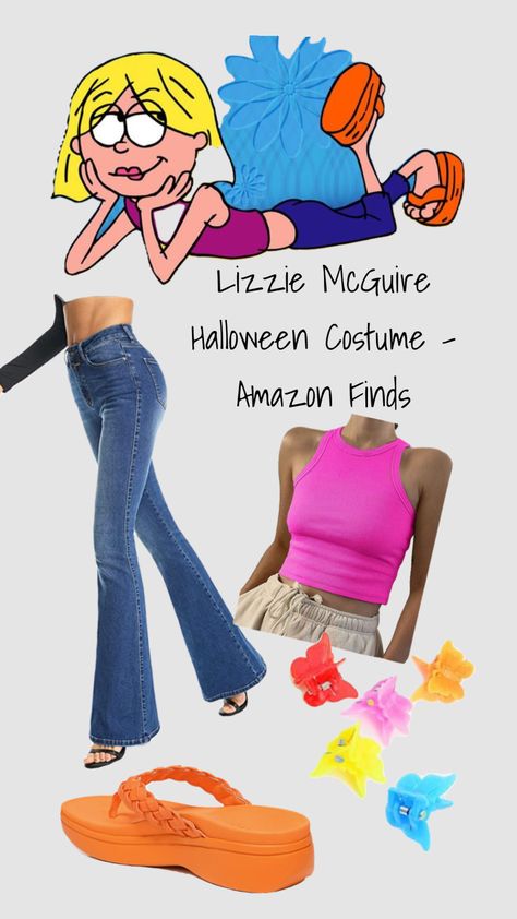 Lizzie Mcguire Halloween, Miranda Lizzie Mcguire, Disney Characters Outfits, Lizzie Mcguire Outfits, Tv Character Costumes, Character Halloween Costumes, Halloween 23, Halloween Coustumes, Cartoon Costumes