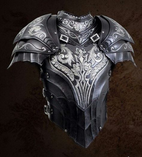 I like the details on the shoulderguards, but overal don't LOVE this design... Medieval Chestplate, Fantasy Chestplate, Leather Chestplate, Chestplate Armor, Fantasy Armour, Costume Armour, Armor Clothing, Cosplay Armor, Leather Armor